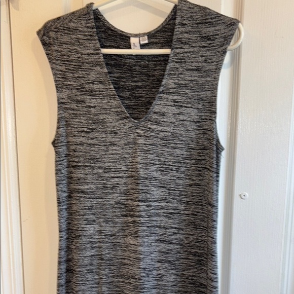 JULES & LEOPOLD GREY/BLACK HEATHERED MAXI DRESS SIZE LARGE V NECK SLEEVELESS - Picture 1 of 7
